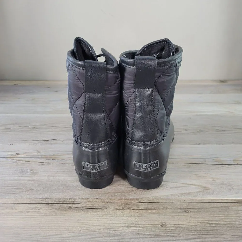 Sperry Black Saltwater Duck Boots Sz 8.5